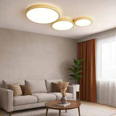 Plafón LED Moderno de Doble Capa y Tres Círculos para Techo de Salón