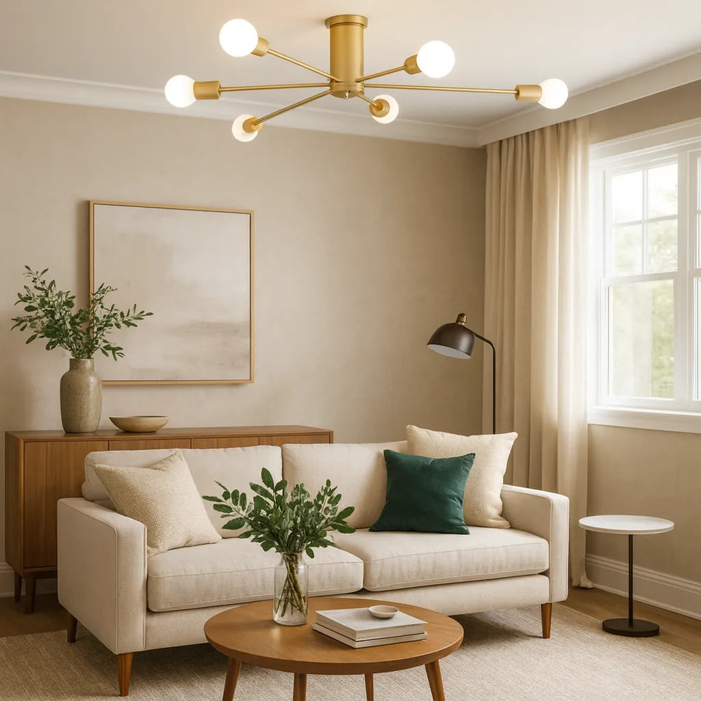 Lámpara de Techo LED Moderna con Diseño Molecular de Hierro para Salón