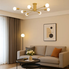 Lámpara de Techo LED Moderna con Diseño Molecular de Hierro para Salón