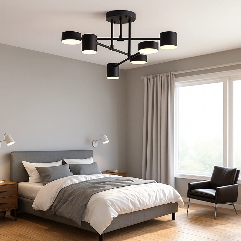 Lámpara de Techo Nórdica de Hierro con Brazo Orientable para Dormitorio