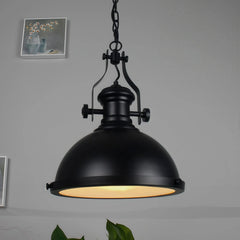 Lámpara colgante industrial vintage negra de metal para comedor Ø32 cm