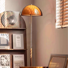 Lámpara de pie vintage con cadena y pantalla acrílica abovedada, 153 cm