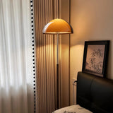 Lámpara de pie vintage con cadena y pantalla acrílica abovedada, 153 cm