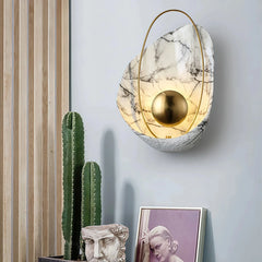 Aplique de pared diseño moderno LED concha efecto mármol para salón