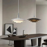 Lámpara colgante moderna LED de diseño con estructura escalonada para comedor