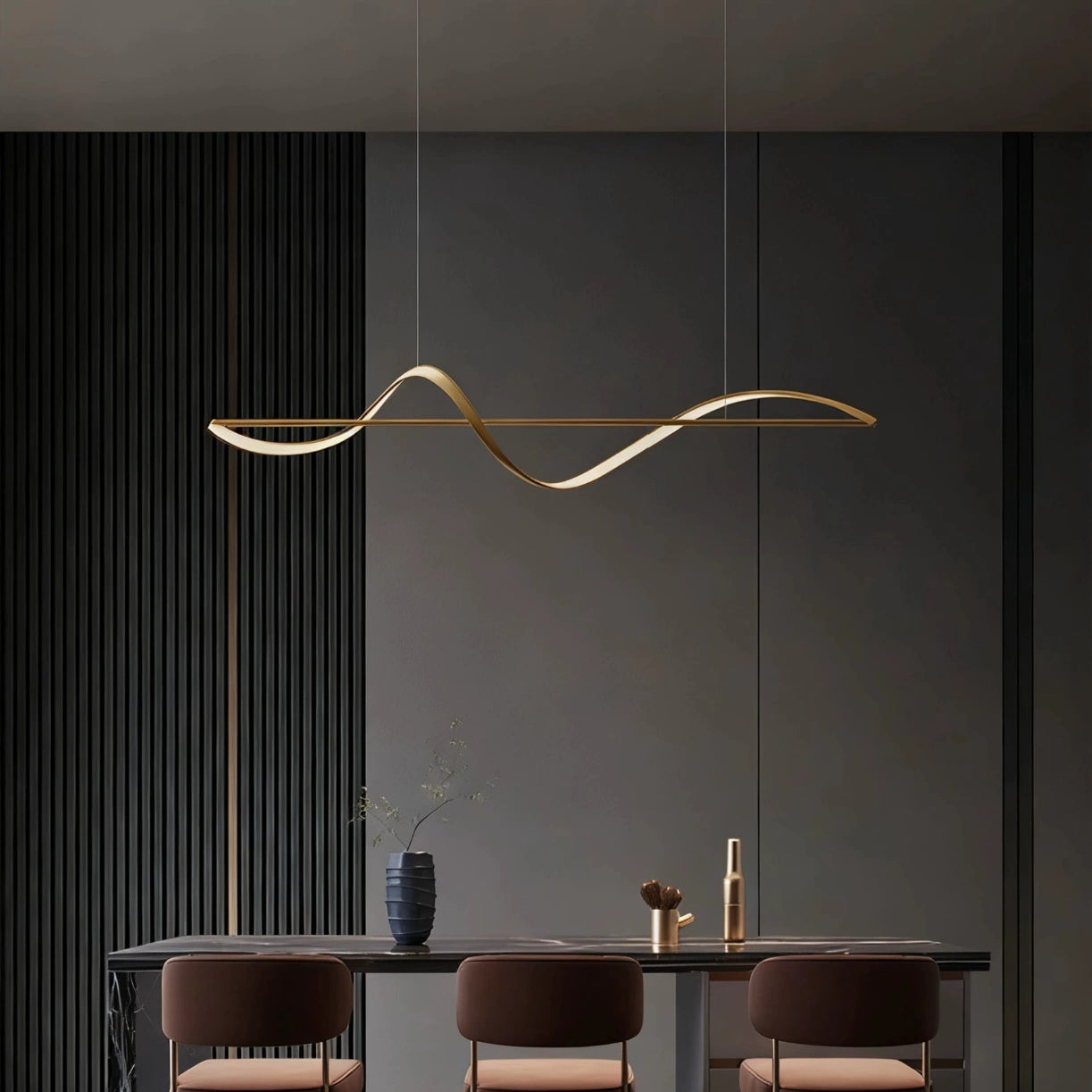 Lámpara Colgante LED Moderna con Diseño Onda para Comedor