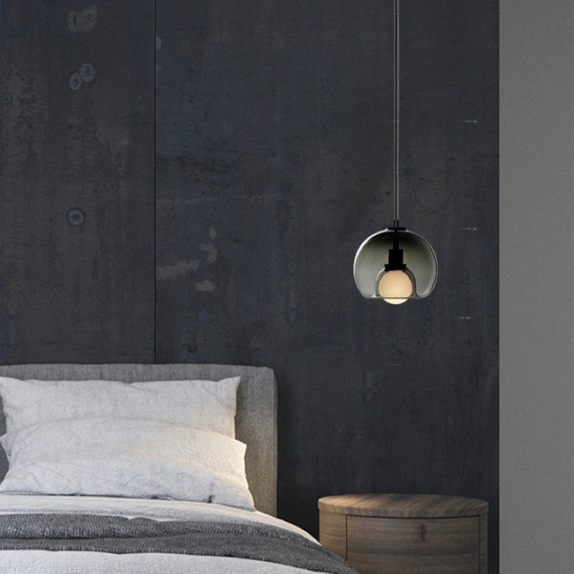 Lámpara Colgante de Vidrio en Forma de Bola Estilo Nórdico Minimalista para Mesita de Noche