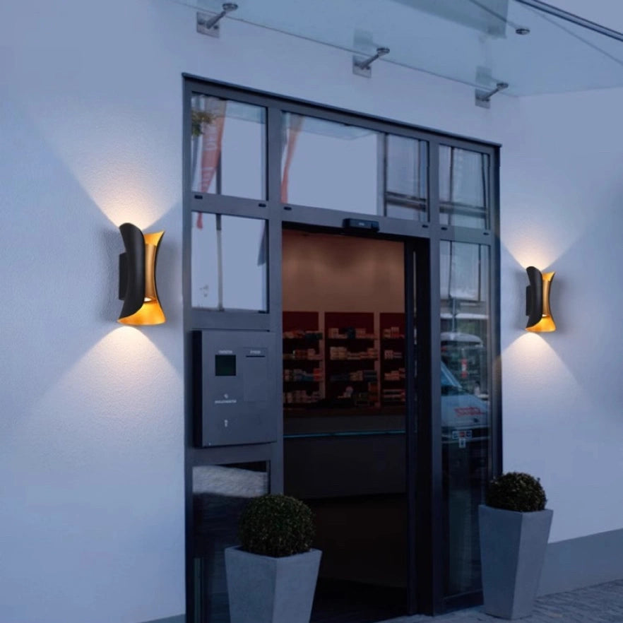 Aplique LED Exterior Bidireccional Moderno Curvo Impermeable Anticorrosión