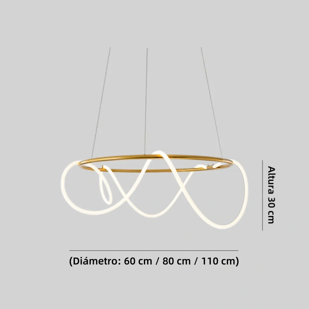 Lámpara Colgante LED con Diseño de Aro Creativo Minimalista para Comedor