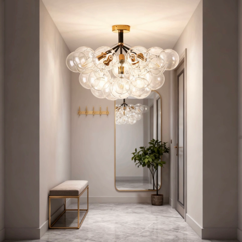 Lámpara de Techo de Vidrio con Diseño de Burbujas Creativas