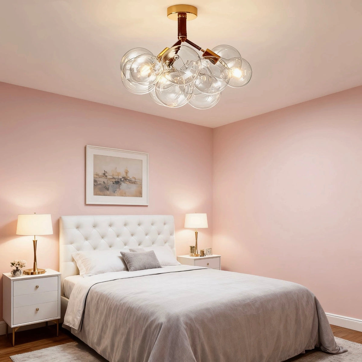 Lámpara de Techo de Vidrio con Diseño de Burbujas Creativas