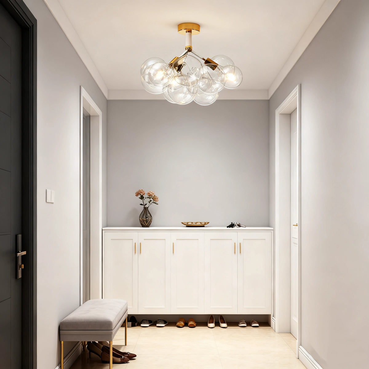 Lámpara de Techo de Vidrio con Diseño de Burbujas Creativas