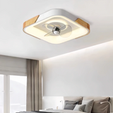 Ventilador de techo con luz LED nórdico silencioso con temporizador para dormitorio
