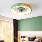 Ventilador de techo con luz LED nórdico silencioso con temporizador para dormitorio