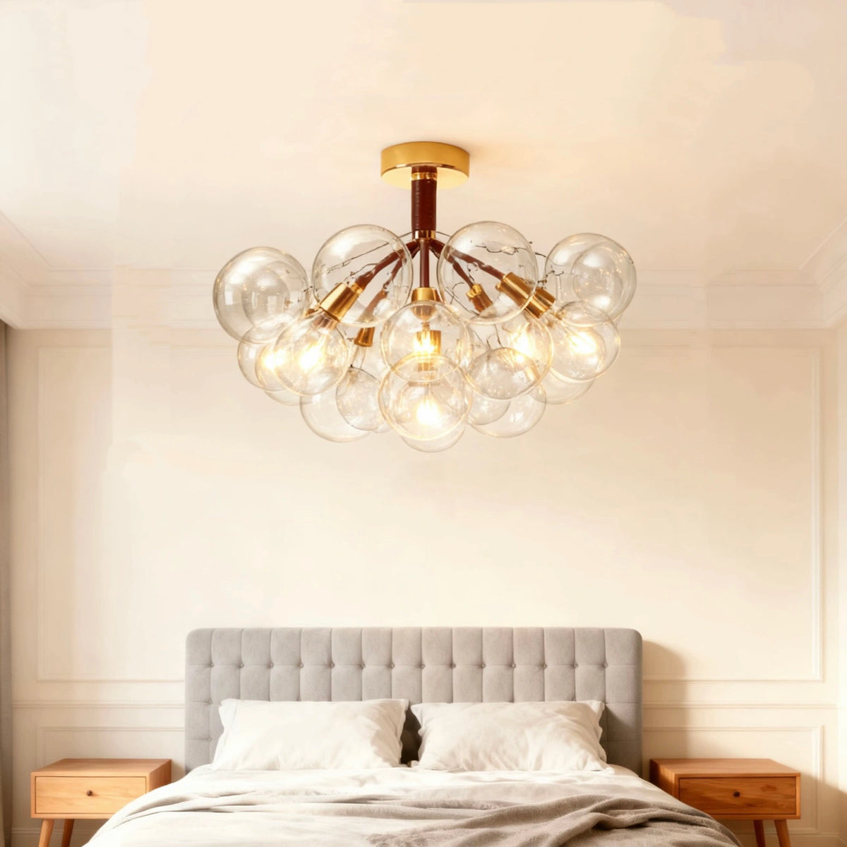 Lámpara de Techo de Vidrio con Diseño de Burbujas Creativas