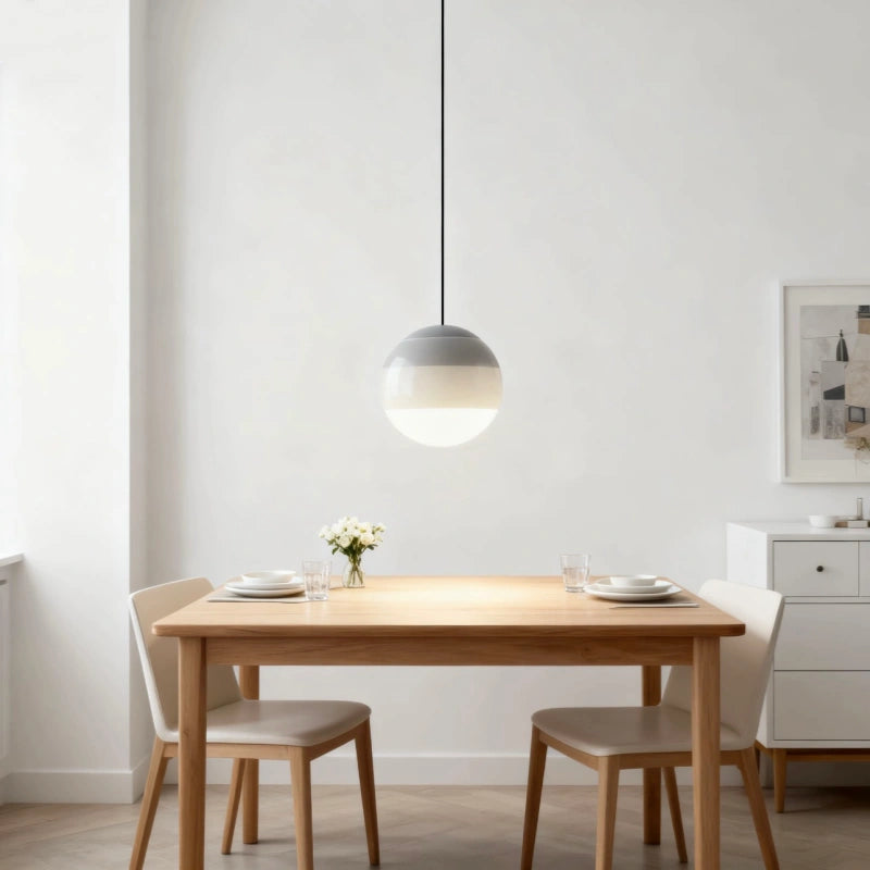 Lámpara Colgante Esférica de Vidrio con Gradiente Estilo Nórdico