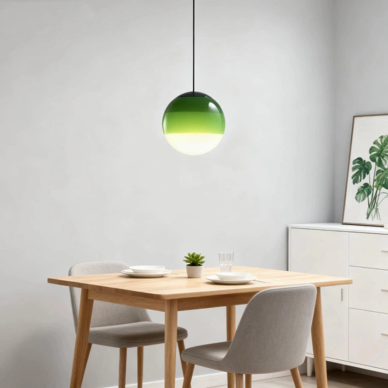 Lámpara Colgante Esférica de Vidrio con Gradiente Estilo Nórdico