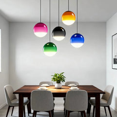 Lámpara Colgante Esférica de Vidrio con Gradiente Estilo Nórdico