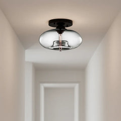 Lampara de Techo de Vidrio Ovalada Moderna para Pasillo, Ø 28 cm