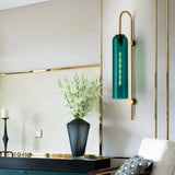 Aplique de pared de vidrio moderno LED verde para salón