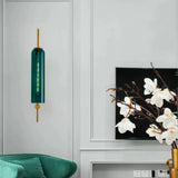 Aplique de pared de vidrio moderno LED verde para salón