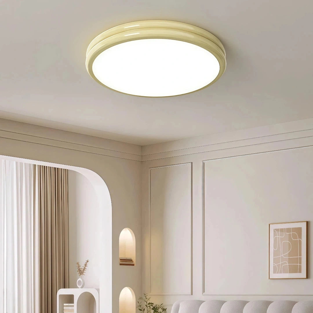 Plafón de techo redondo nórdico LED con luz suave para dormitorio