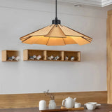 Lámpara colgante de madera Wabi-Sabi LED regulable en altura para comedor