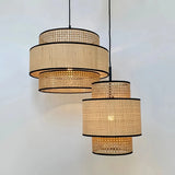 Lámpara colgante de bambú estilo Wabi-Sabi LED para comedor