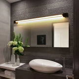 Aplique de pared para baño LED moderno negro orientable alargado