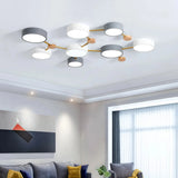 Lámpara de techo diseño nórdico LED geométrica estilo galaxia para salón Morandi
