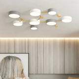 Lámpara de techo diseño nórdico LED geométrica estilo galaxia para salón Morandi