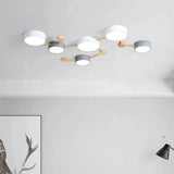 Lámpara de techo diseño nórdico LED geométrica estilo galaxia para salón Morandi