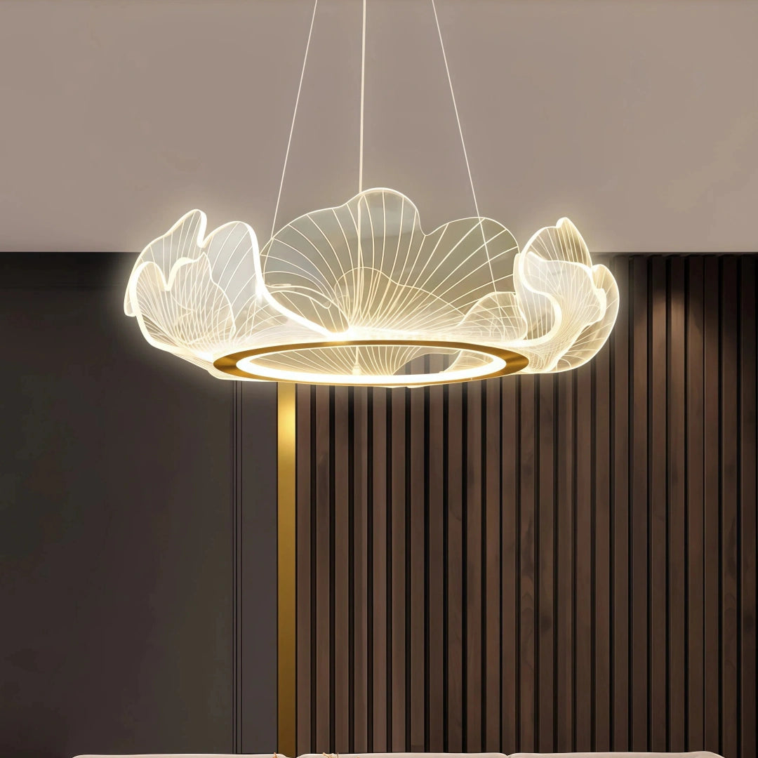 Lámpara colgante LED en forma de hoja de loto moderna