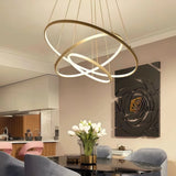 Lámpara colgante de 3 anillos de diseño moderno regulable en altura para comedor