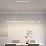 Lámpara colgante ondulada LED minimalista para isla de cocina