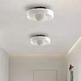 Lámpara de techo LED de vidrio para pasillo, diseño de disco en tono Morandi