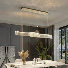 Lampara de colgante de cristal modernas de diseño ondulado