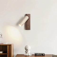 Aplique de pared de travertino cilíndrico moderno tipo foco