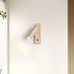 Aplique de pared de travertino cilíndrico moderno tipo foco