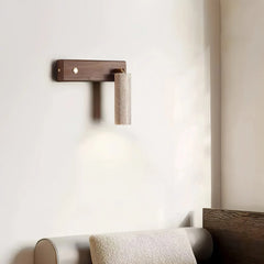 Aplique de pared de travertino cilíndrico moderno tipo foco