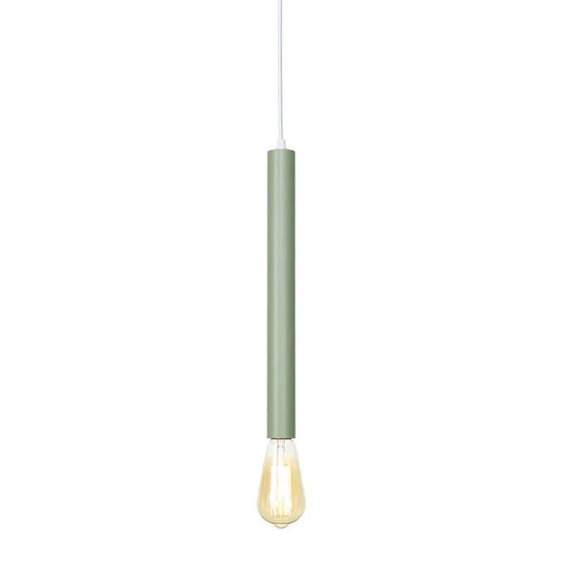 Lámpara colgante minimalista cilíndrica y esbelta de colores