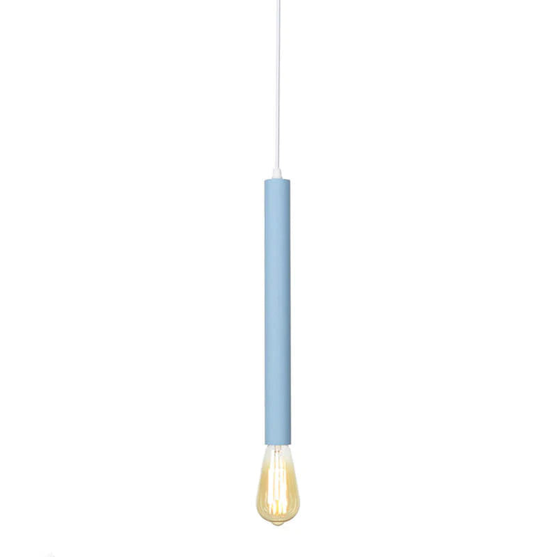 Lámpara colgante minimalista cilíndrica y esbelta de colores