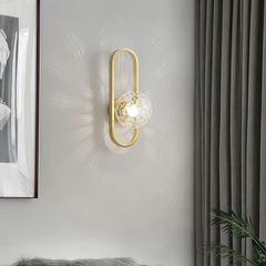 Aplique ovalado moderno LED con pantalla esférica de vidrio para salón