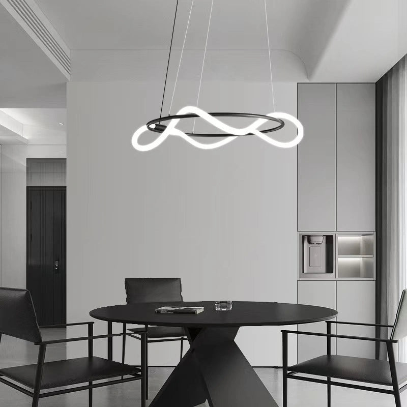 Lámpara Colgante LED con Diseño de Aro Creativo Minimalista para Comedor