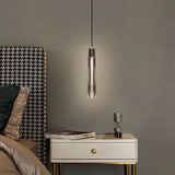 Lampara colgante de cristal moderna regulable en altura para mesita de noche
