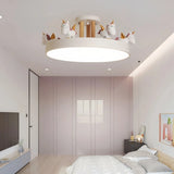 Lámpara de techo Unicornio macaron con LED regulable para dormitorio