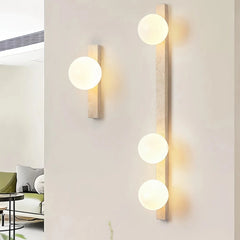 Aplique de pared de travertino largo con LED para salón moderno