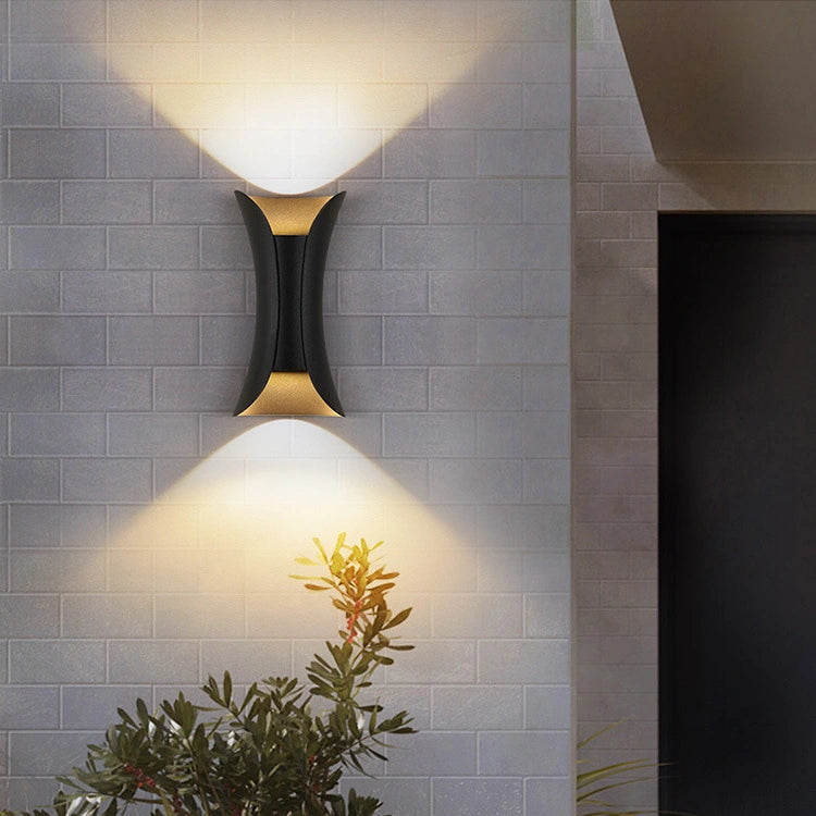 Aplique LED Exterior Bidireccional Moderno Curvo Impermeable Anticorrosión