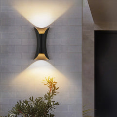 Aplique LED Exterior Bidireccional Moderno Curvo Impermeable Anticorrosión