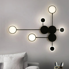 Apliques de Pared Diseño Moderno Metal Negro 6 Luces LED Salón